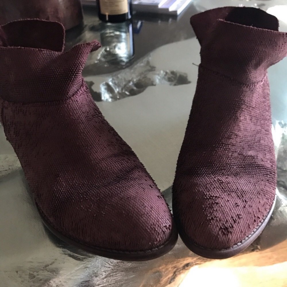 LF burgundy ankle booties